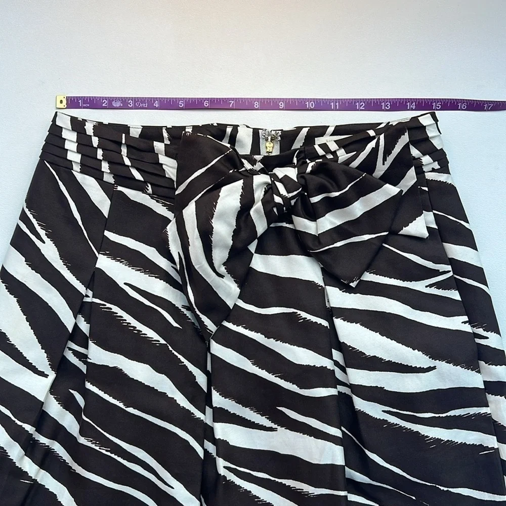 Kate Spade‎ Kolette Bow-Waist Zebra Print Skirt edgy fun office eclectic size 8